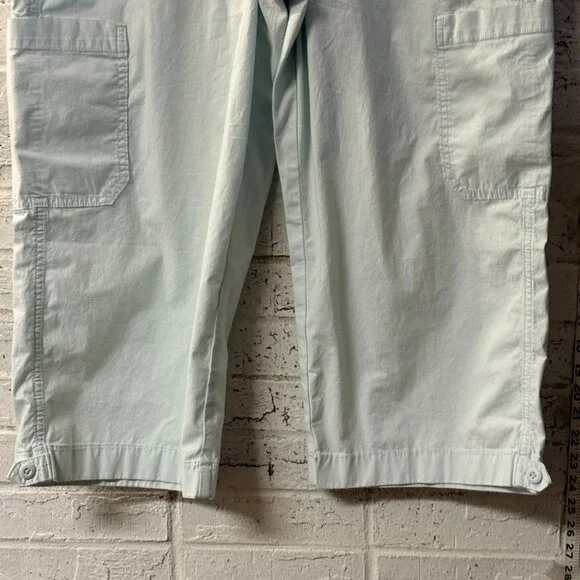American Eagle Light /blue Cargo Capri Pants Size 12 Stretch Utility Y2K - Picture 4 of 13